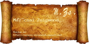 Mácsai Zsigmond névjegykártya