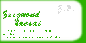 zsigmond macsai business card