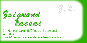 zsigmond macsai business card
